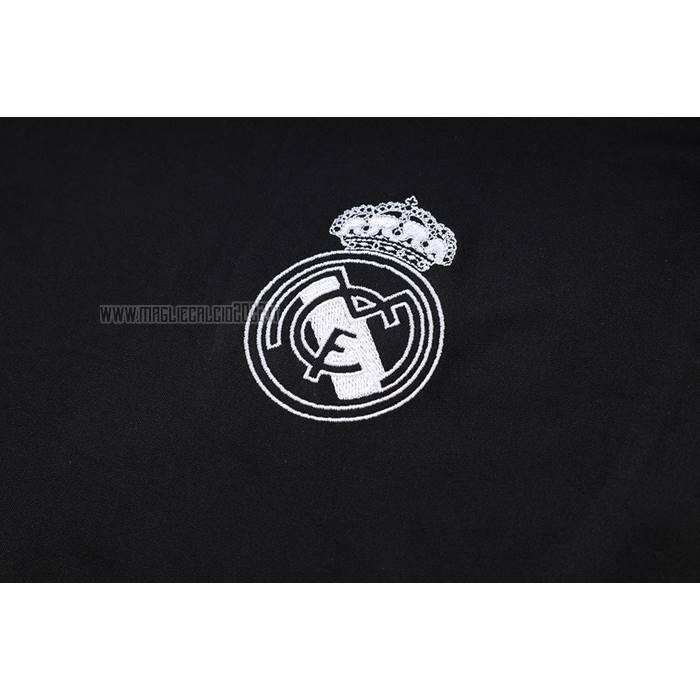 Tuta da Track del Real Madrid Manga Corta 2023-2024 Nero - Pantalon Corto